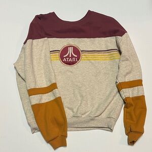 Atari Women's Colorblock Sweatshirt - Burgundy and Mustard